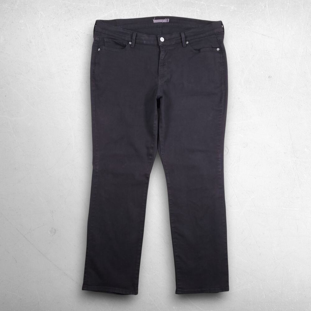 Levis Classic Straight Jeans‎ Women 18W M Black Stretch Denim Minimalist Boho